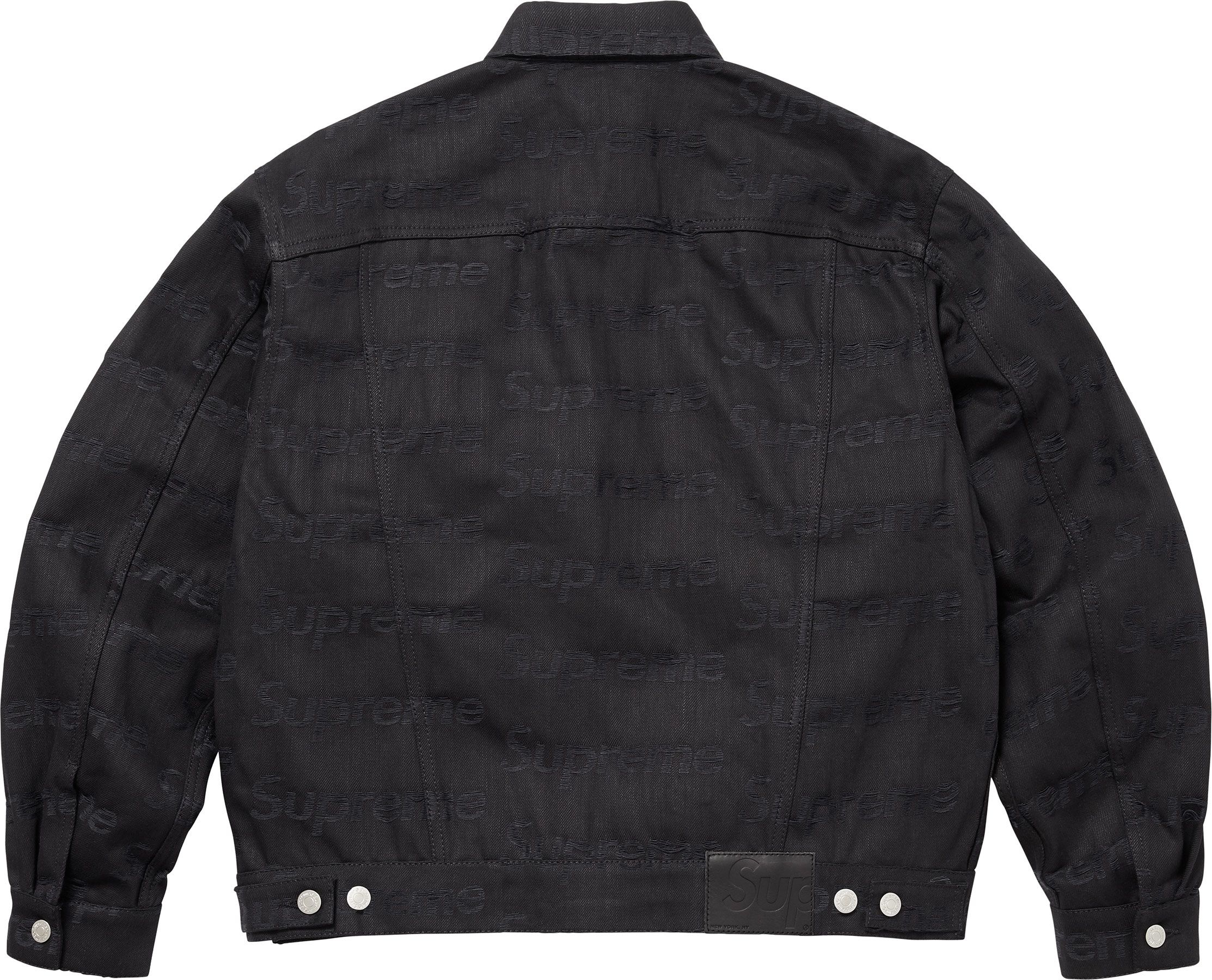 Jacquard Logos Denim Trucker Jacket view 14